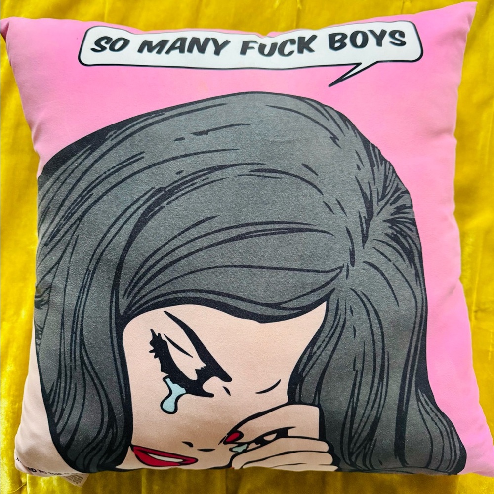 Married to the Mob Graphic Pillow with Red and Black Design